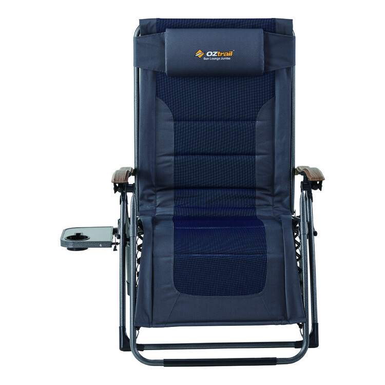 Oztrail Jumbo Sun Lounger Blue & Grey