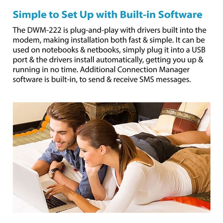 D-Link DWM-222 4G LTE USB Adaptor Travel Modem Black