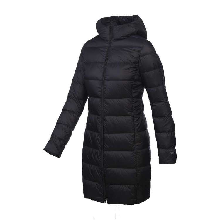 Cape Women's Travel-Lite Long Line Hooded Puffer Jacket Black