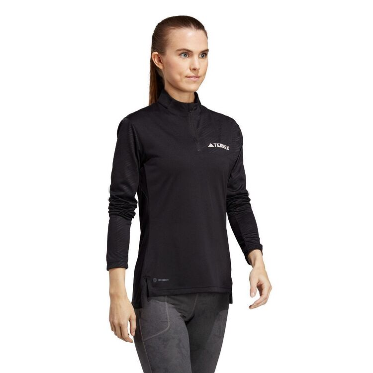 adidas Women's MT High Zip Long Sleeve Tee Black