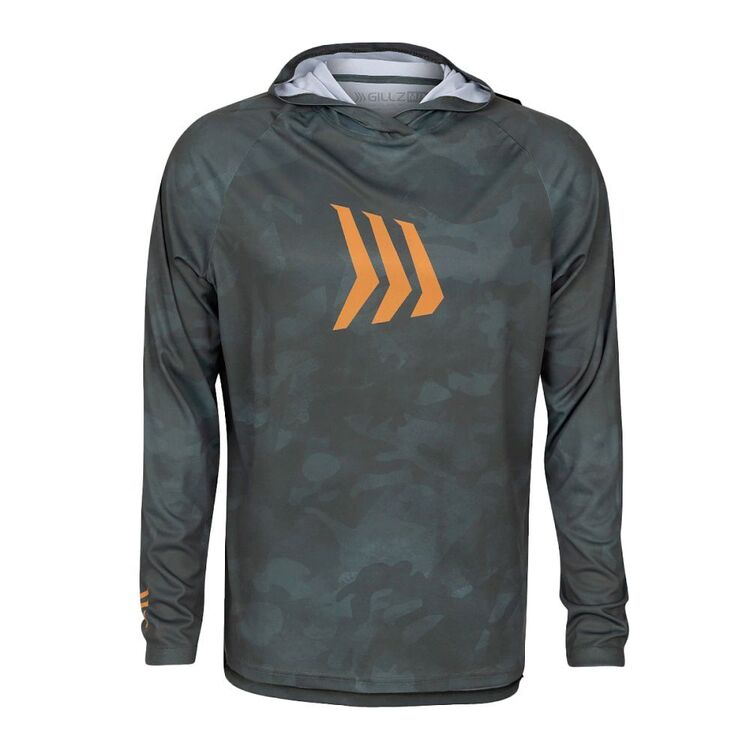 Gillz Pro Series UV Hooded Long Sleeve Performance Fishing Shirt Rifle Green Burnt