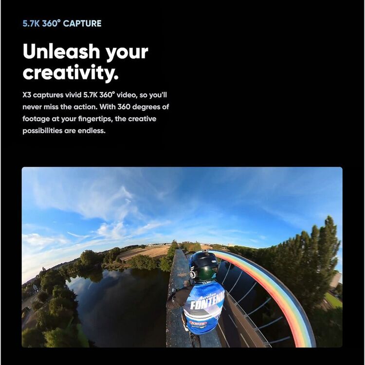 Insta360 ONE RS 1-Inch 360 Action Cam Black