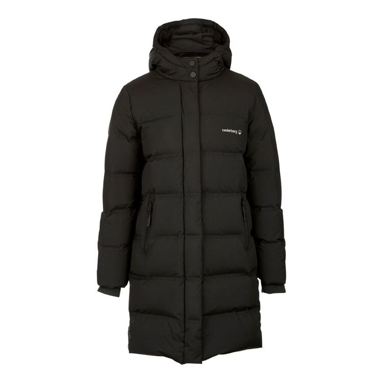 Cederberg Youth Girls' Longline Hooded Puffer Jacket Black