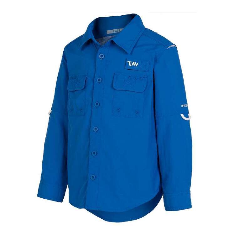 Trip In A Van Kids Fishing Shirt Blue