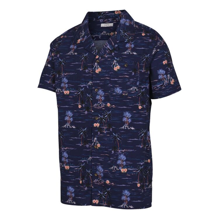 Cape Men's Hawaiian Shirt Navy