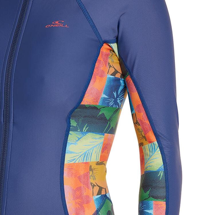 O'Neill Women's Laney Full Zip Short Sleeve Rash Vest Susie Stripe