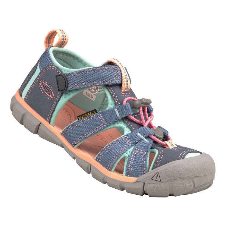 Keen Kids' Sand Seacamp II Sandals Flint Stone Ocean Wave