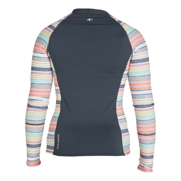 O'Neill Girls' Lane Full Zip Long Sleeve Rash Vest GMA2 Gunmetal & Alexa Tile
