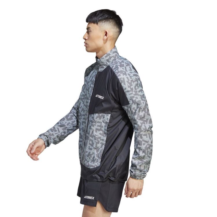 adidas Men's Terrex Run Wind Jacket Silver & Black