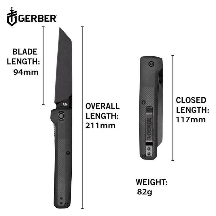 Gerber Pledge Clip Folding Knife + Dime Multitool Gift Set Black