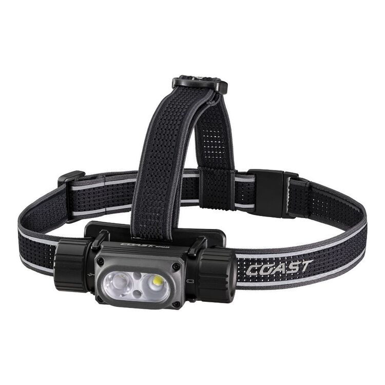 COAST 2000 Lumens Rechargeable Waterproof Tri-Colour Headlamp Black