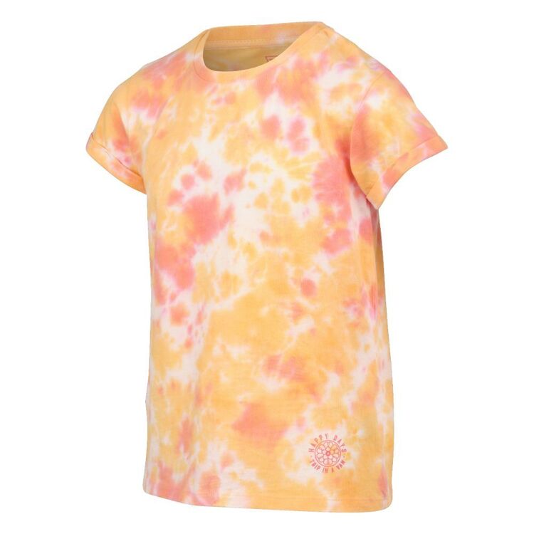 Trip In A Van Kids Cuff Tee Coral / Honey Tie Dye