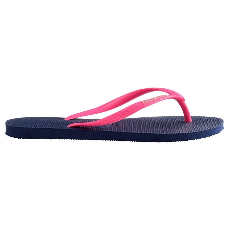 Havaianas Women's Slim Logo Pop Thong Marine Blue