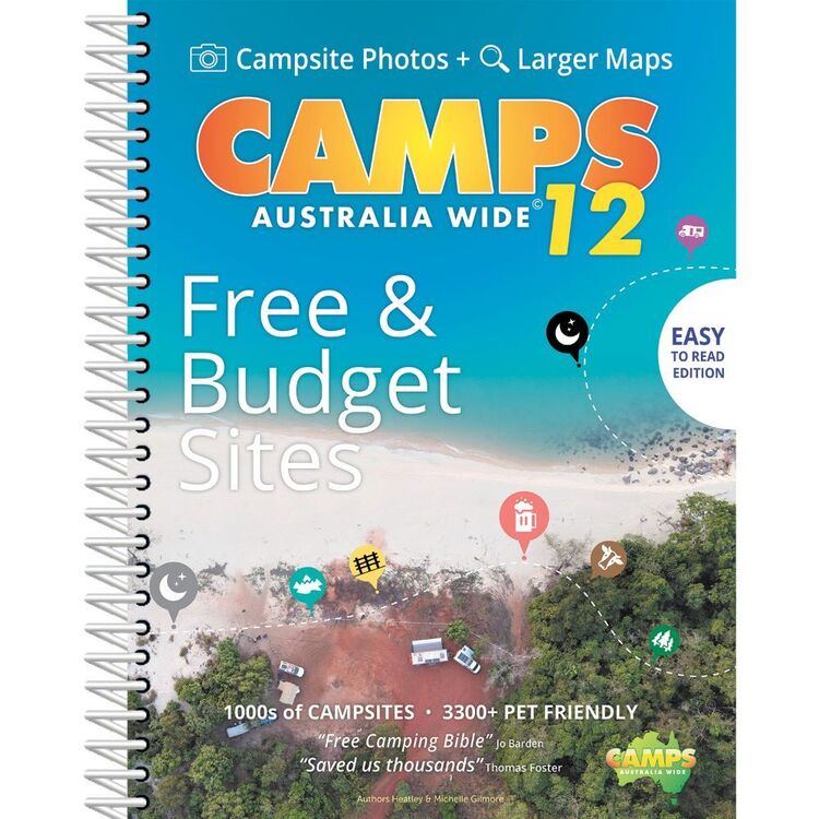 Camps 12 Australia Wide Free & Budget Camping Sites Guide Easy To Read Edition Multicoloured B4