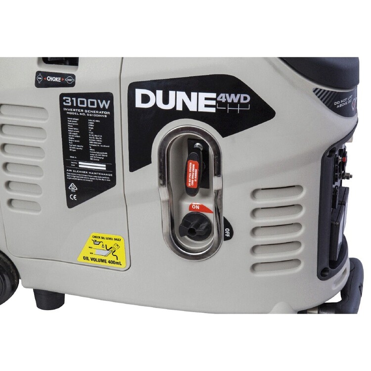 Dune 3100W Enclosed Inverter Generator Grey 3100W