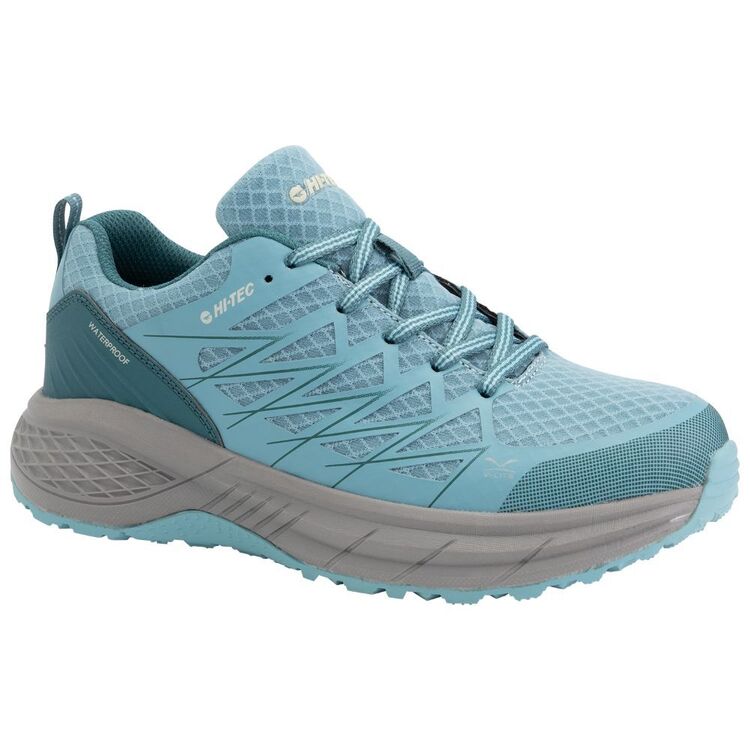 Hi-Tec Women's Trail Lite Waterproof Low Hiking Shoes Sky, Teal, & Grey