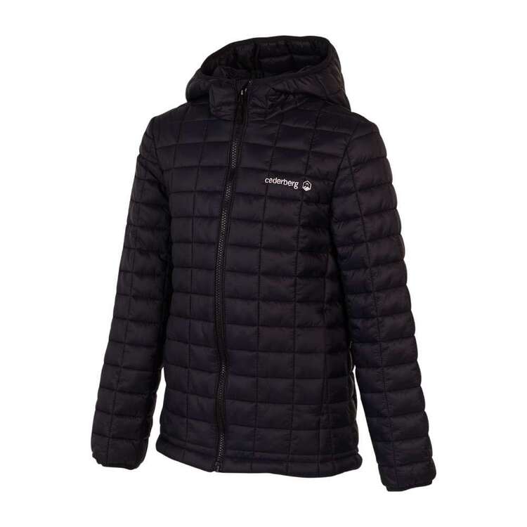 Cederberg Youth Recycled Baffle Hooded Puffer Jacket Black