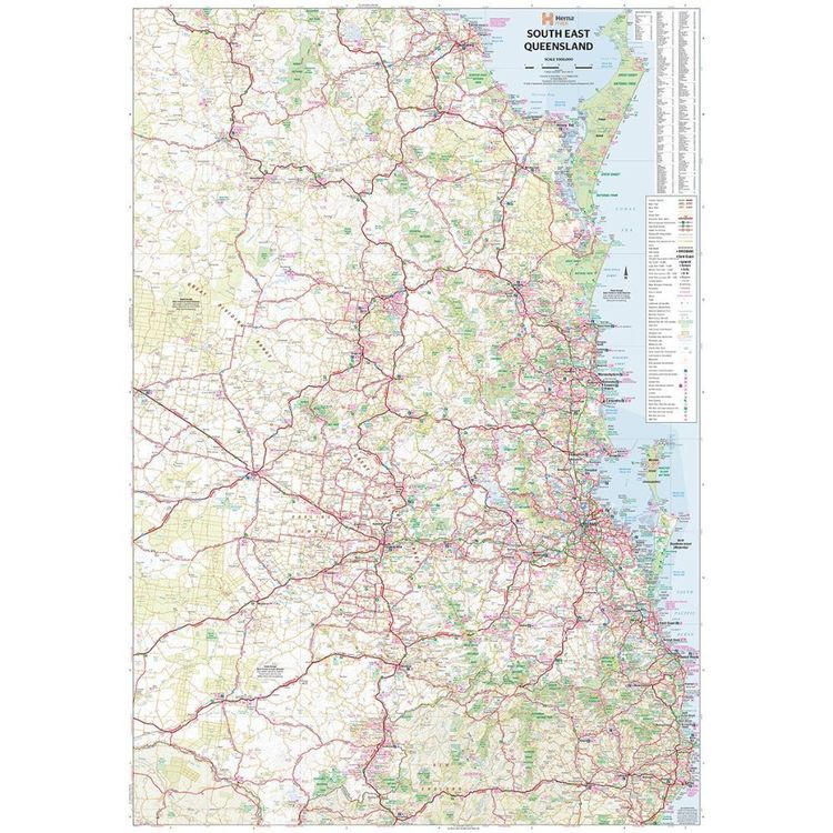 Hema South East Queensland Map Multicoloured