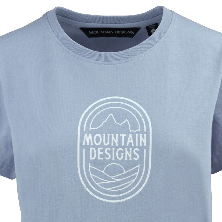 Mountain Designs Women's Blue Australus Short Sleeve Tee Ashley Blue