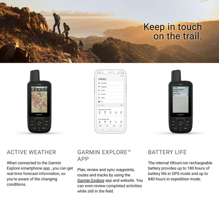 Garmin Handheld GPSMap 67 Multi-band/Multi-GNSS GPS with Sensors Khaki & Black