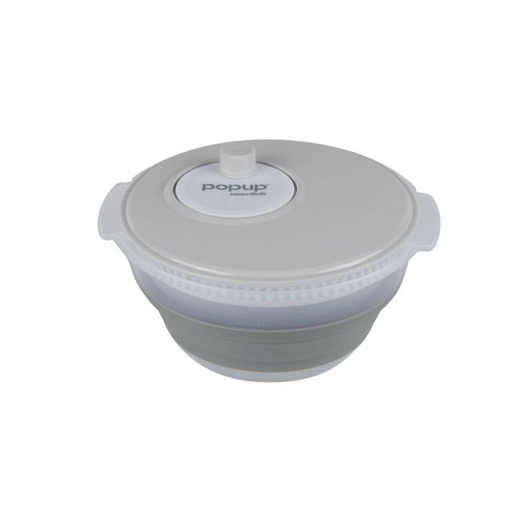 Pop Up Essentials Adjustable Colander Beige & Grey