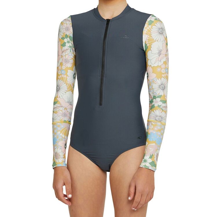 O'Neill Girls Long Sleeve Surfsuit Gunmetal Floral
