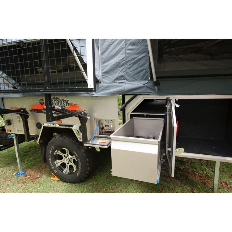 Austrack Savannah X Forward Fold Rear Slide Camper Trailer Grey