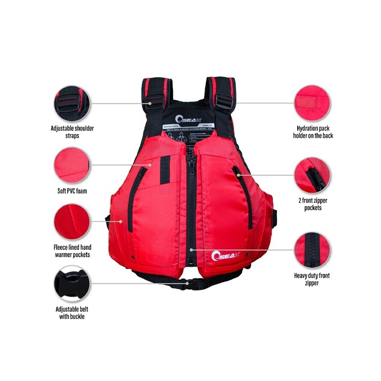 Seak L50 DK50 Kayak PFD Red