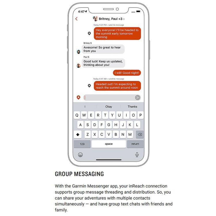 Garmin inReach Messenger Compact Satellite Communicator With GPS Black