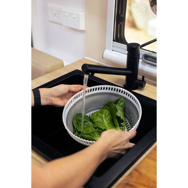 Pop Up Essentials Adjustable Colander Beige & Grey