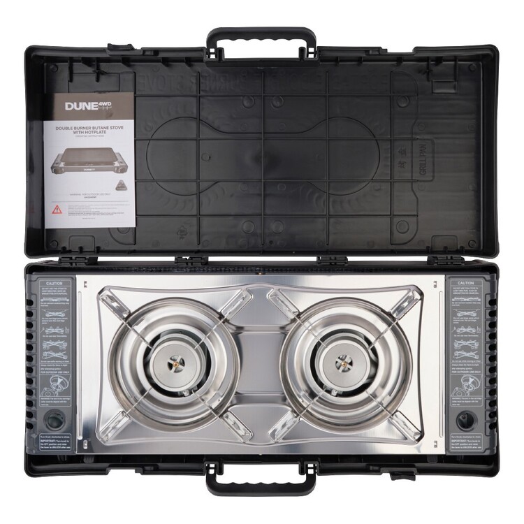 Dune 4WD Dual Burner Butane Stove with Hotplate