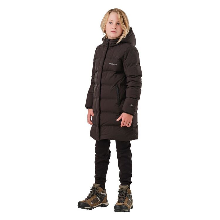 Cederberg Youth Girls' Longline Hooded Puffer Jacket Black