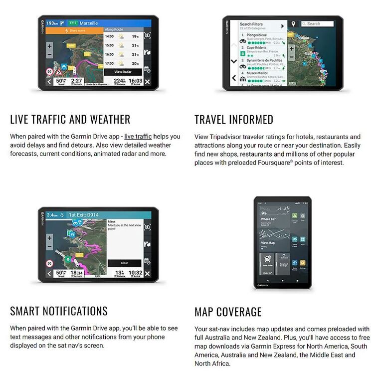 Garmin RV 895 8" RV Camper GPS Satellite Navigator Black