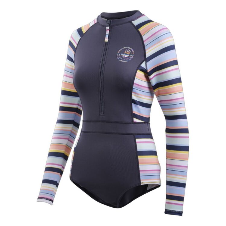 Body Glove Women's Stripe Insulator Long Sleeve Rash Suit Navy & Print