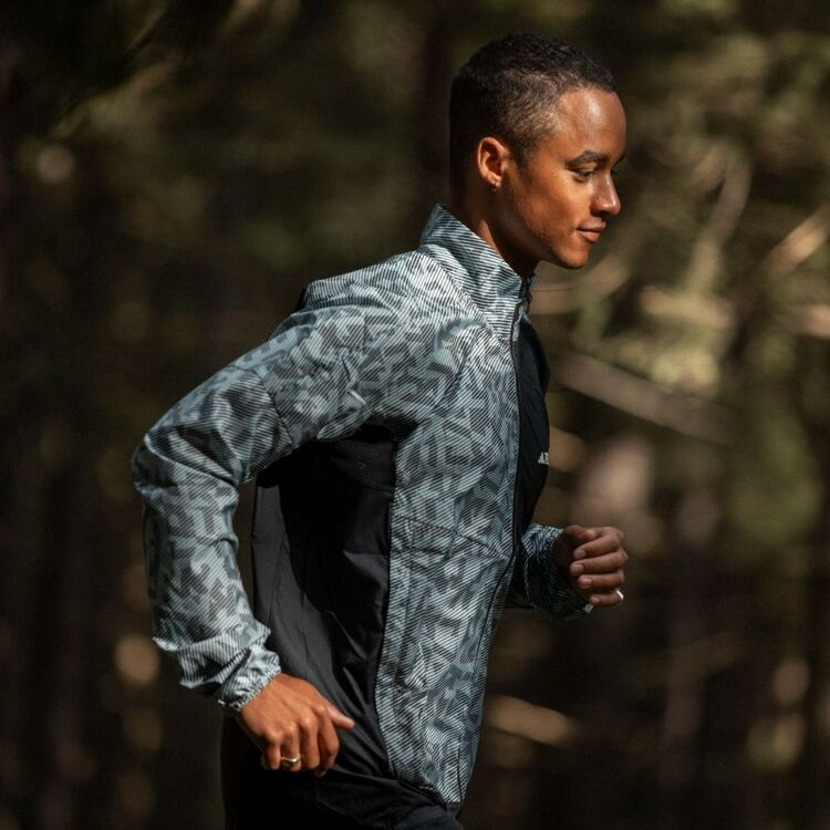 adidas Men's Terrex Run Wind Jacket Silver & Black