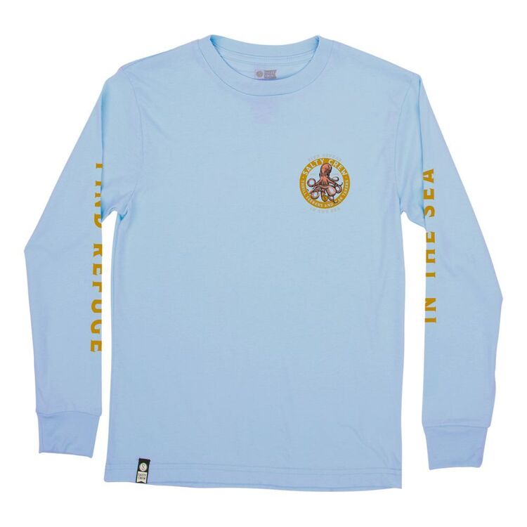 Salty Crew Deep Reach Long Sleeve Boys Tee Light Blue