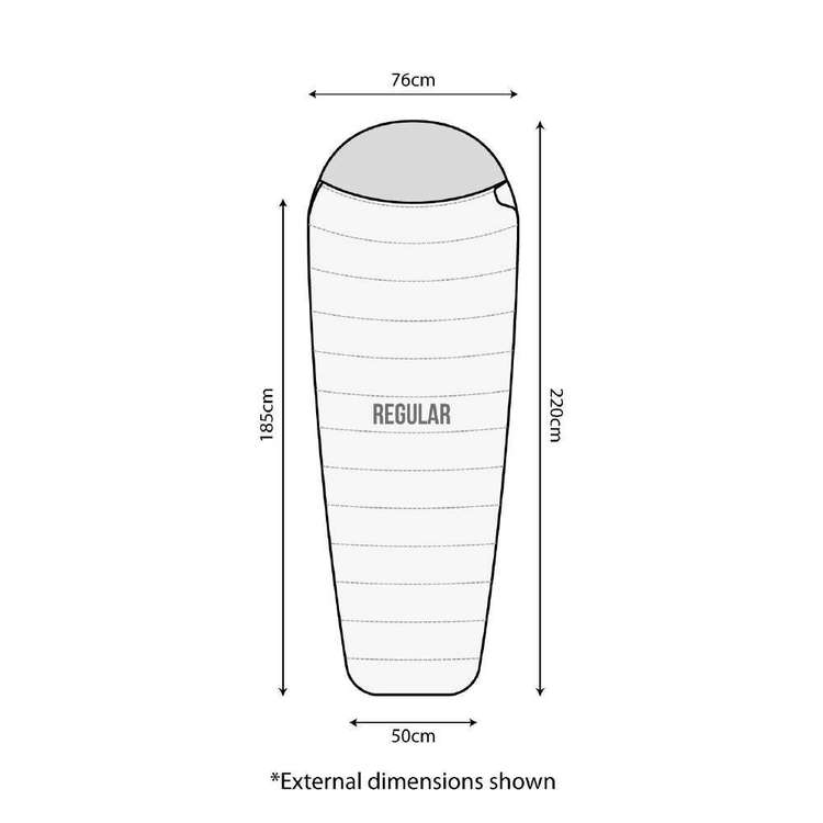 Mountain Designs 180 Shuttle Down 12° Sleeping Bag Black/Red LHZ Shark Grey