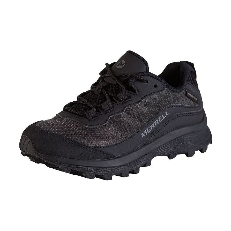 Merrell Kids' Moab Speed Waterproof Low Hiking Shoes Triple Black