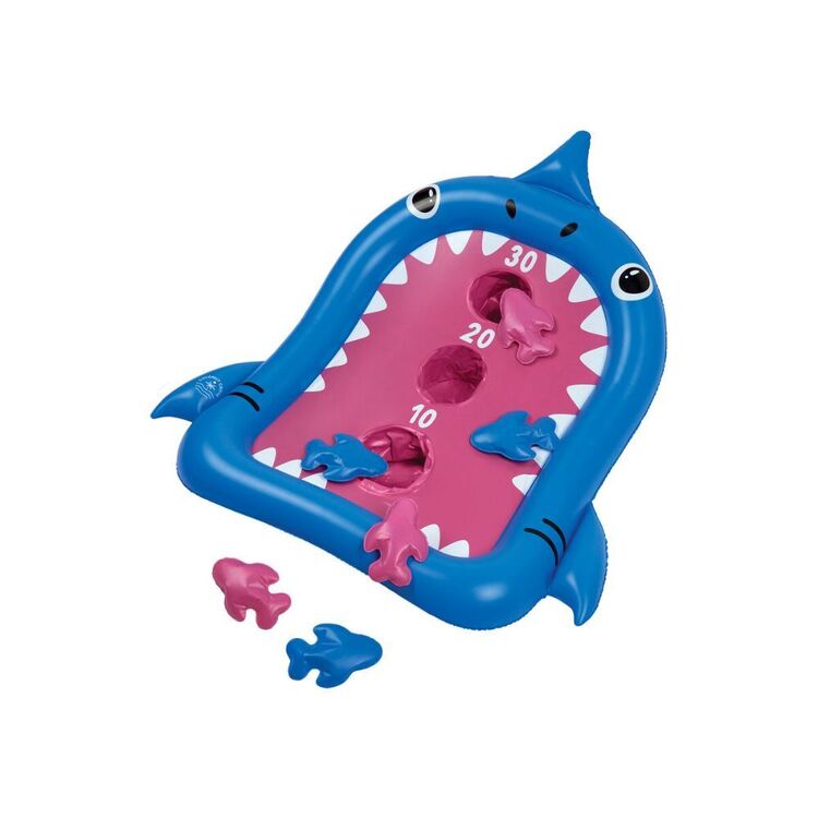 Coconut Grove Finn The Shark Inflatable Cornhole Game Blue