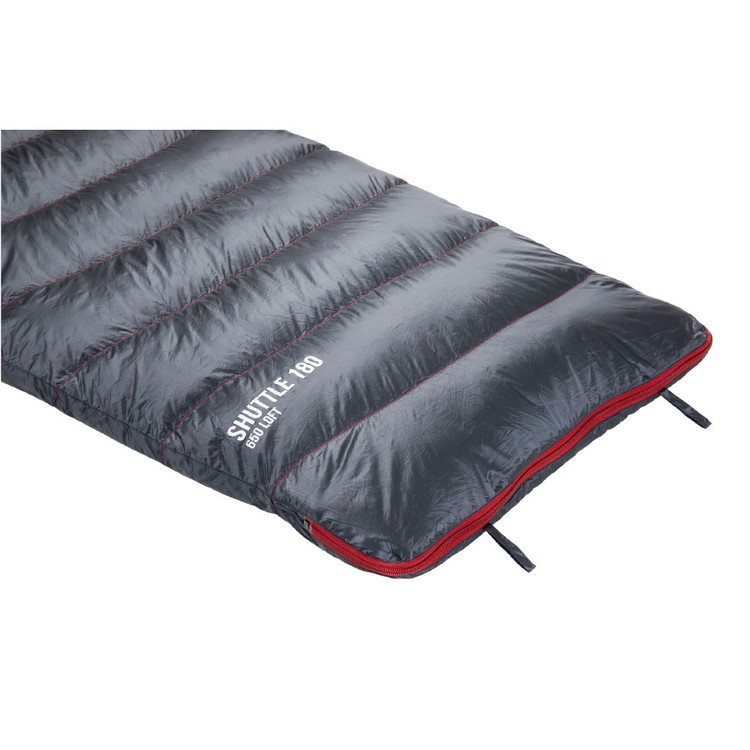Mountain Designs 180 Shuttle Down 12° Sleeping Bag Black/Red LHZ Shark Grey
