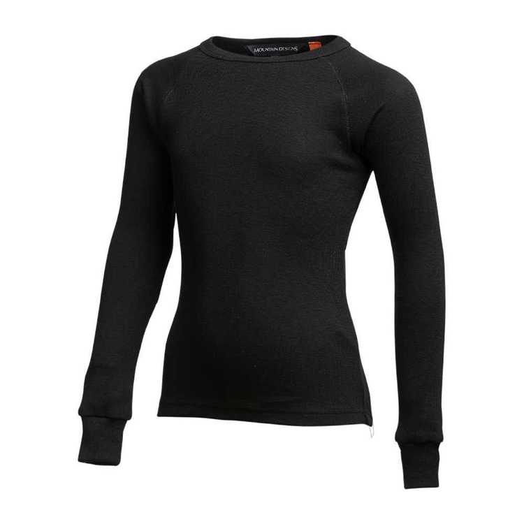 Mountain Designs Kids' Polypro Long Sleeve Top Black