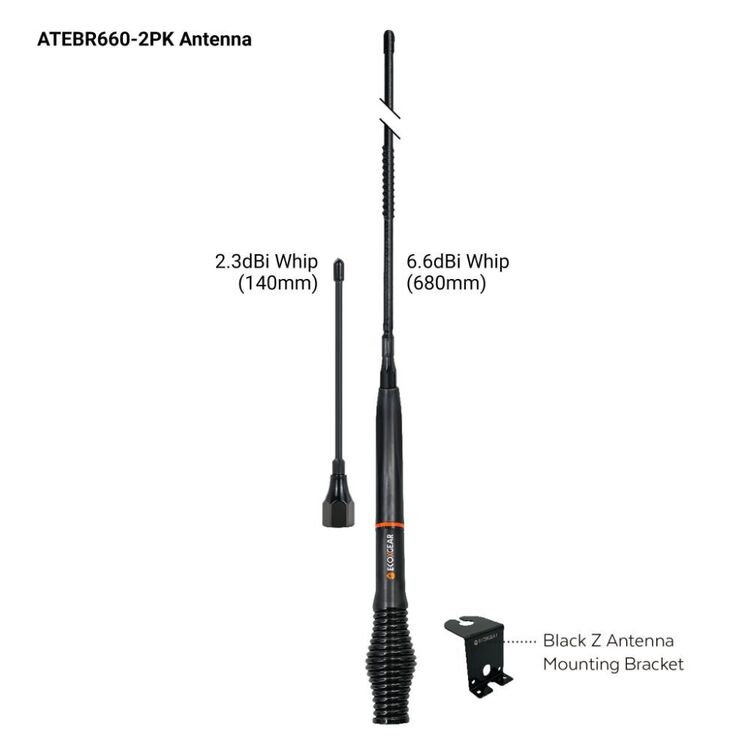 Ecoxgear 5 Watt Super Compact Remote UHF CB Radio Touring Pack Black