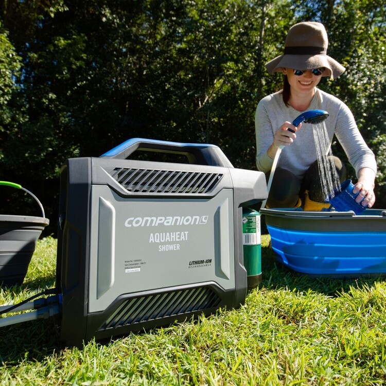 Companion Aquaheat Lithium Gas Camping Shower Grey