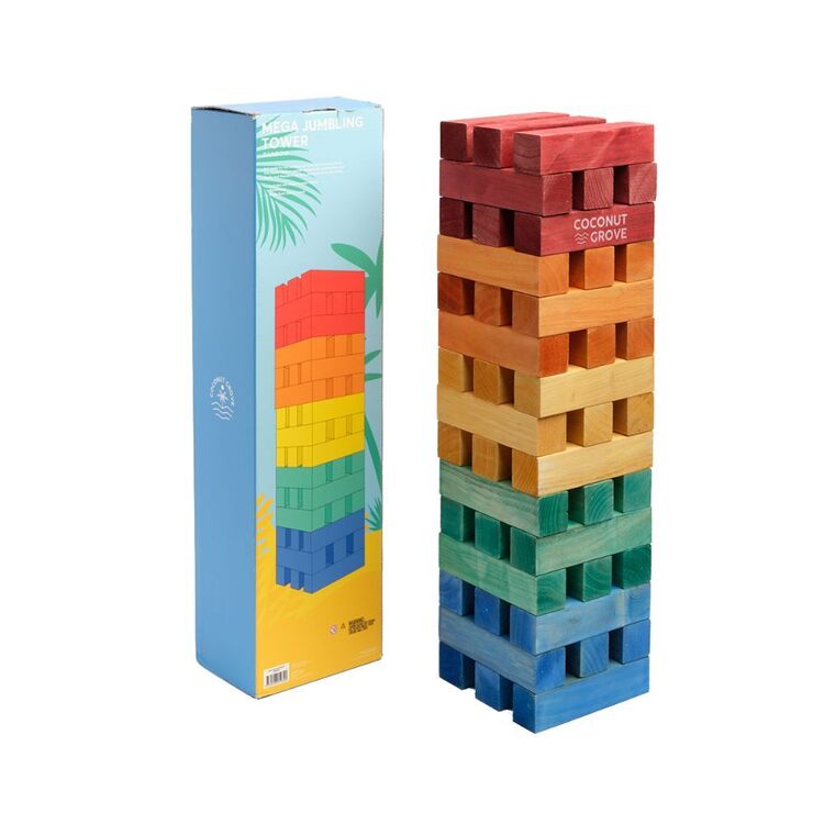 Coconut Grove Mega Jumbling Tower Rainbow