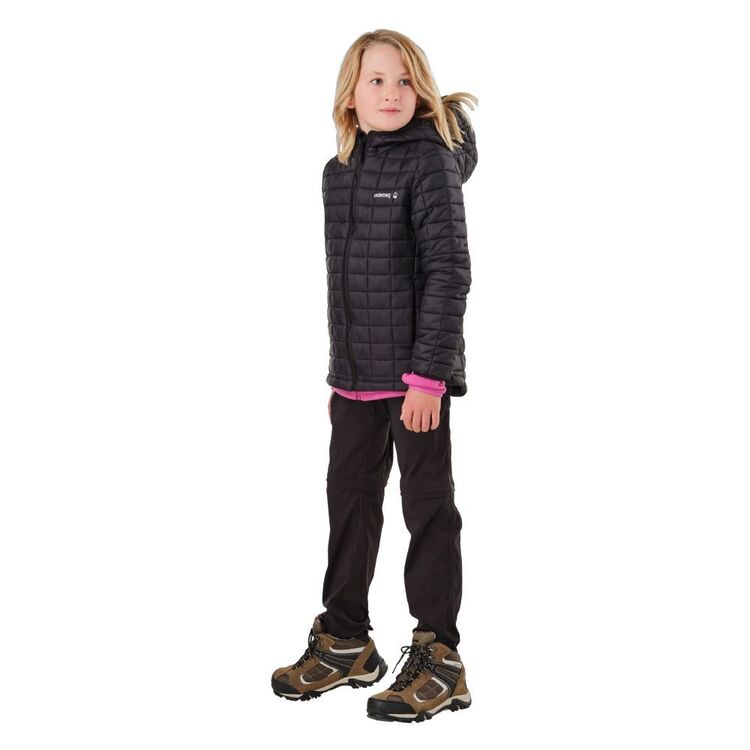 Cederberg Youth Recycled Baffle Hooded Puffer Jacket Black