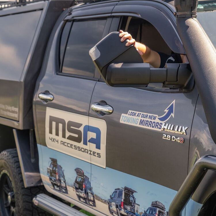 MSA 4X4 Towing Mirror Toyota Hilux 2015 - Current Black