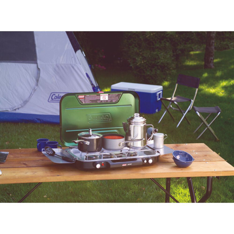 Coleman Eventemp 3 Burner Stove with Griddle Green