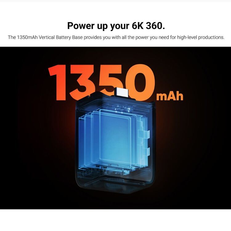 Insta360 ONE RS Vertical Battery Base for 1-Inch 360 Lens Black