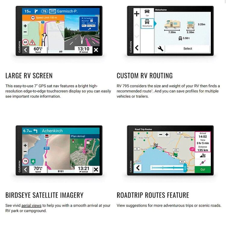 Garmin RV 795 7" RV Camper GPS Satellite Navigator Black