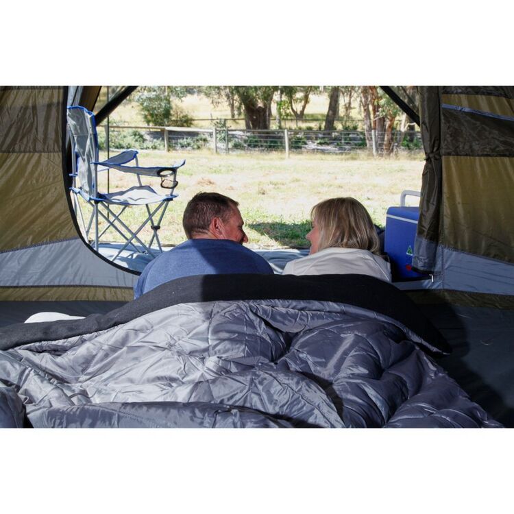 Spinifex Moondance 0° Queen Sleeping Bag Charcoal Grey & Black